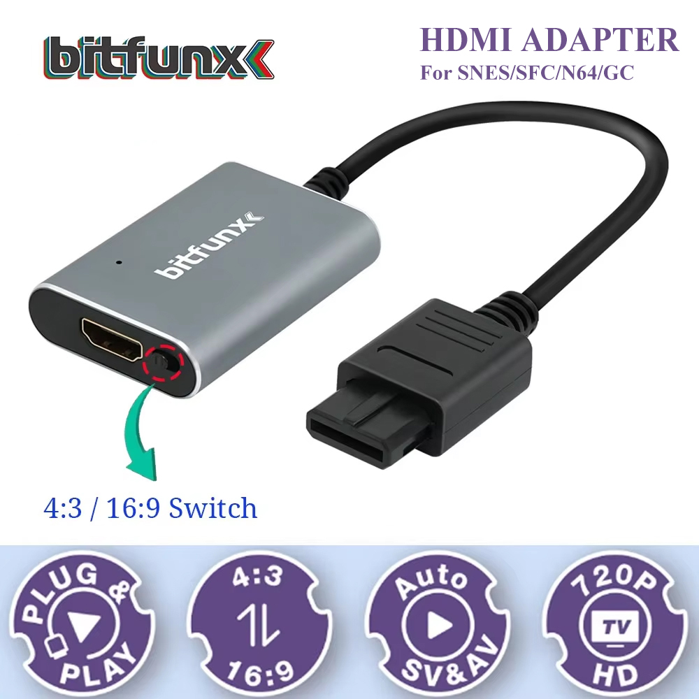 Retro Gaming Emulator Console - Bitfunx 720P Svideo / AV To