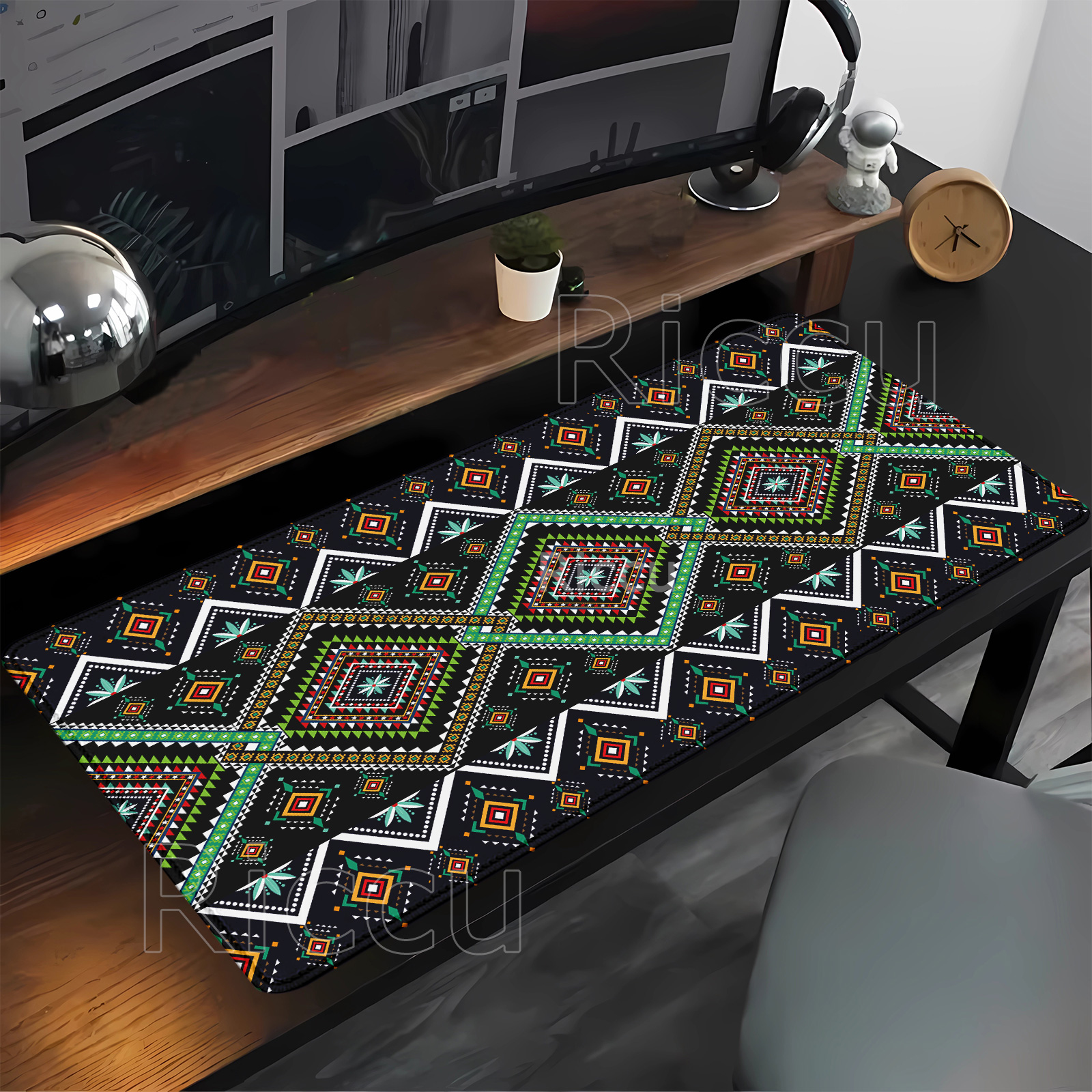 Retro Gaming Desk - Persian Mysterious Retro pattern Mouse Pad