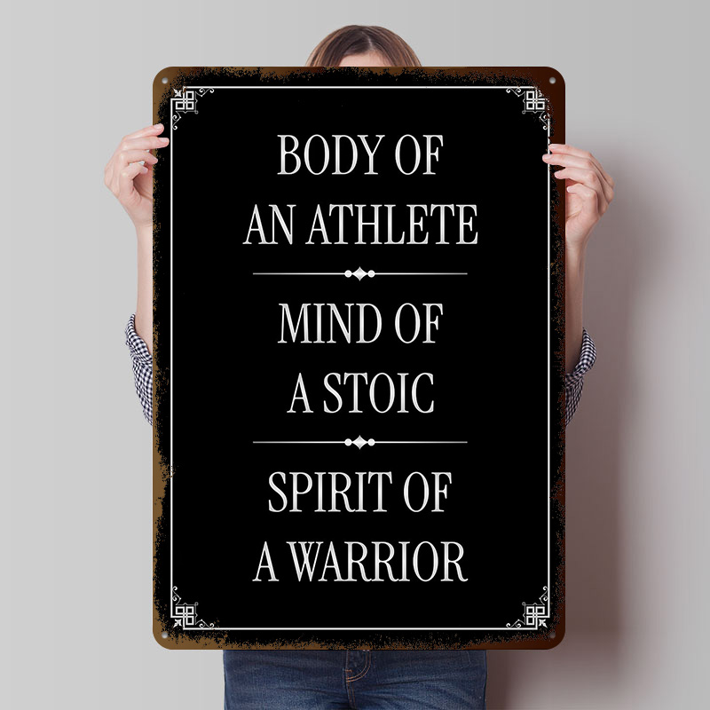 Retro Gaming Desk - Stoic Motivational Metal Poster Customized Wall