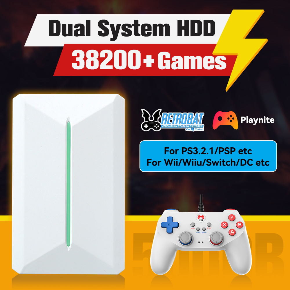 Retro Gaming Emulator Console - Retrobat＆Playnite System HDD Retro Game Console