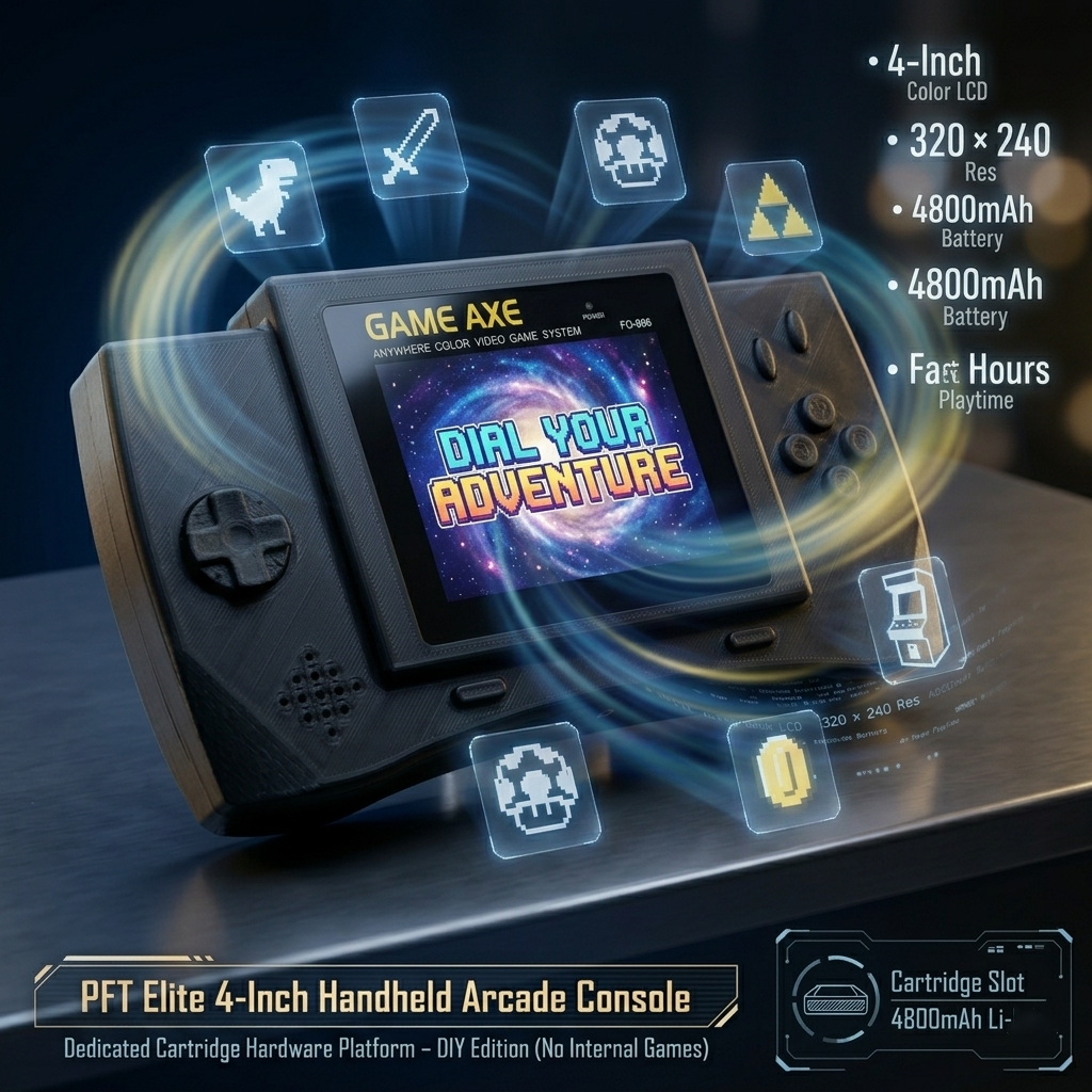 Retro Gaming Console - PFT Elite 4-Inch Handheld Arcade Console