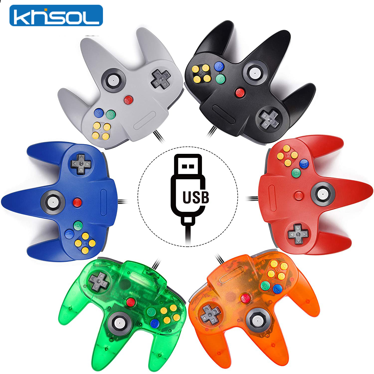 Retro Gaming Emulator Console - N64 Controller Classic USB Wired Remote