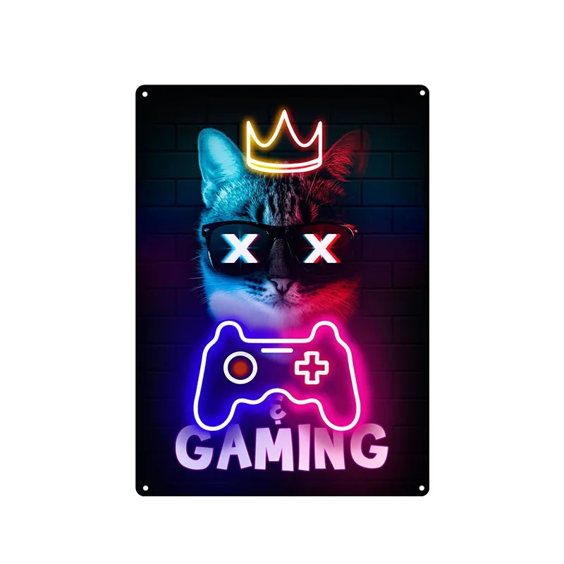 Gaming Cat Metal Sign Savage G - Retro Gaming Cafe のレビューと価格