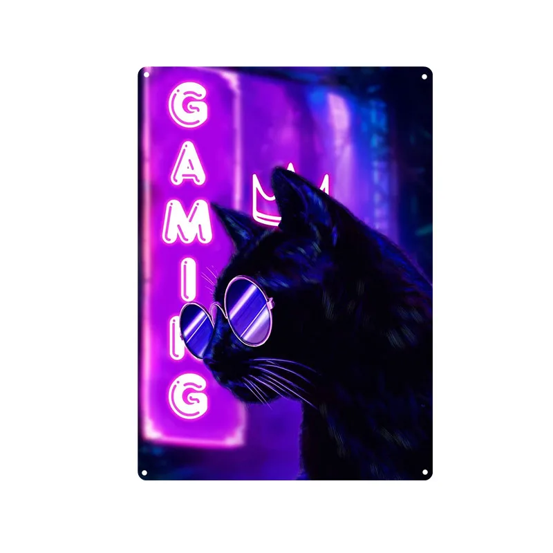 Gaming Cat Metal Sign Savage G - Retro Gaming Cafe のレビューと価格