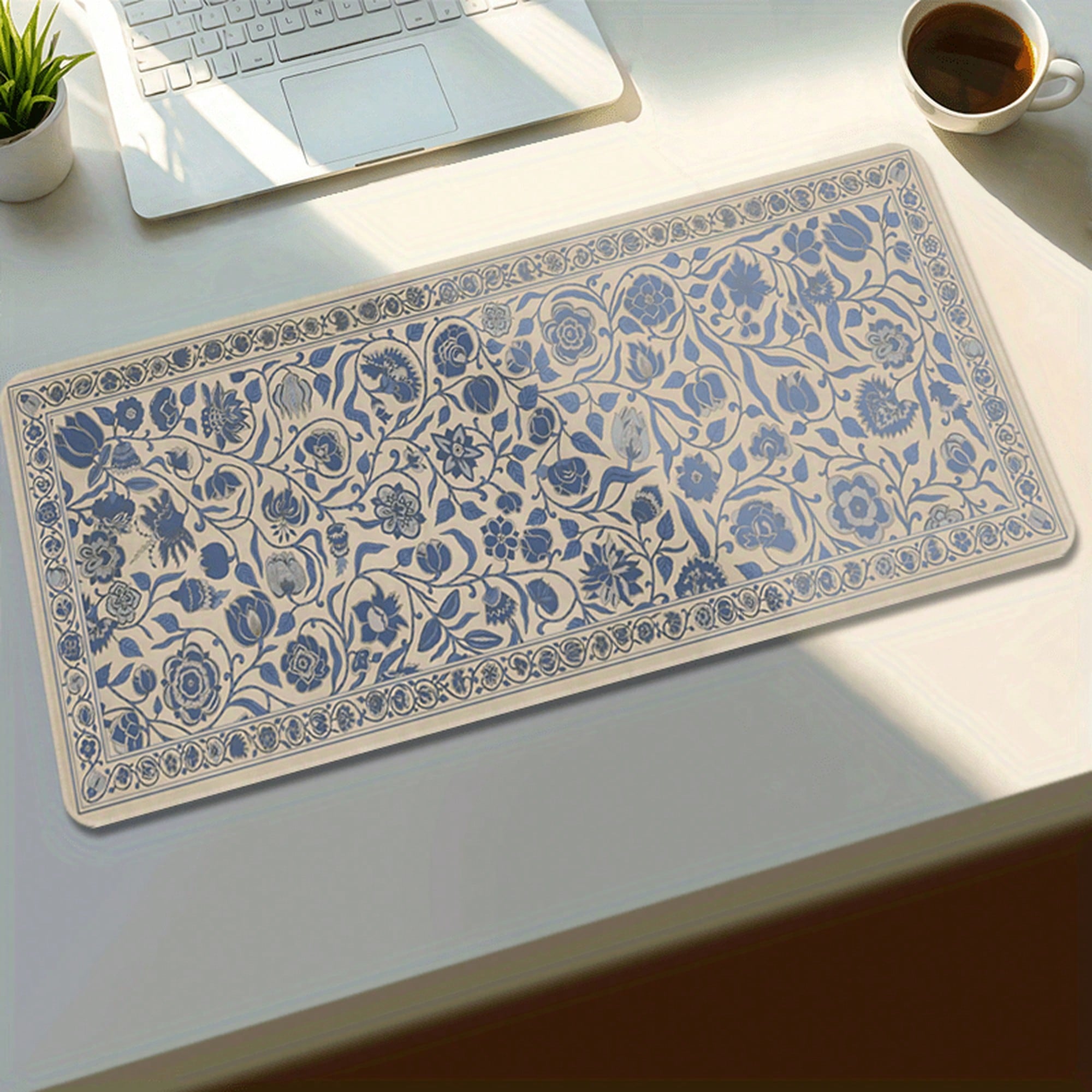 Elegant Floral Blue And Beige  - Retro Gaming Desk のレビューと価格