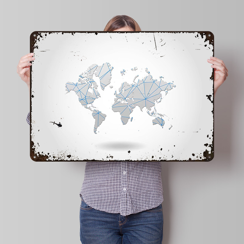 World Map Tinplate Poster Cust - World Of Retro Gaming のレビューと価格