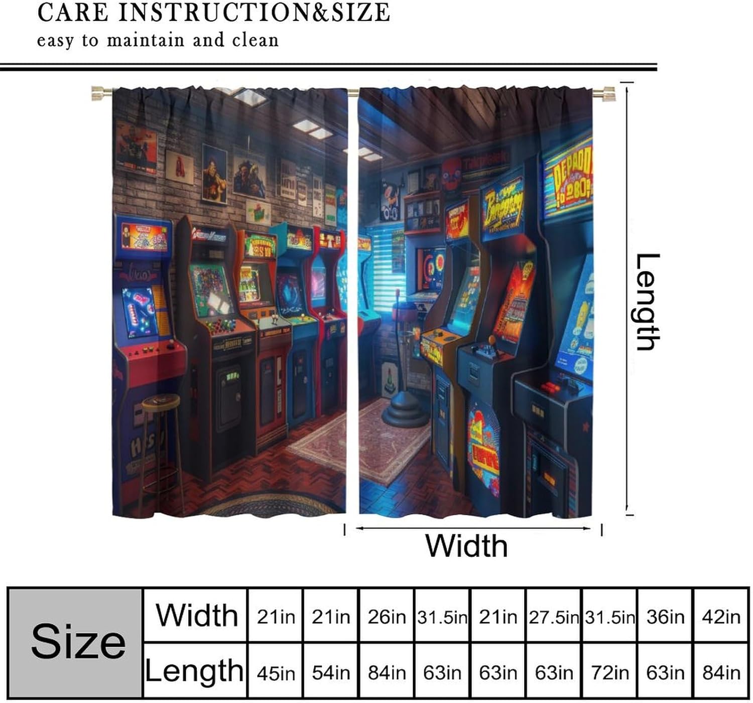 90s Arcade Blackout Curtains G - Retro Gaming Cafe のレビューと価格
