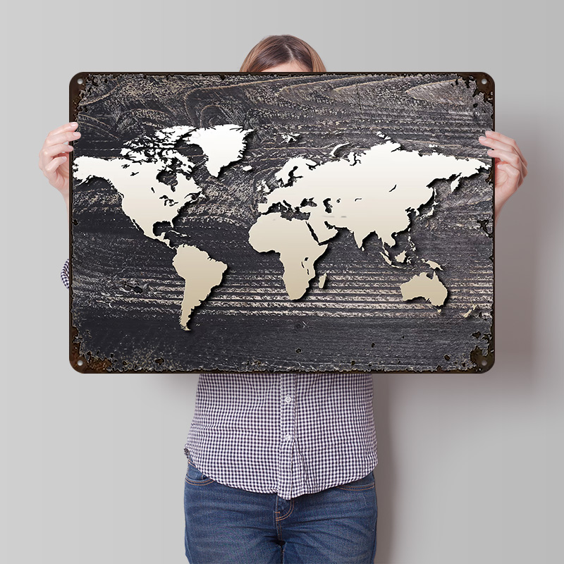 World Map 4 Metal Poster Custo - World Of Retro Gaming のレビューと価格