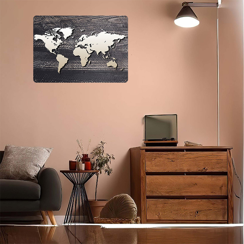 World Map 4 Metal Poster Custo - World Of Retro Gaming のレビューと価格