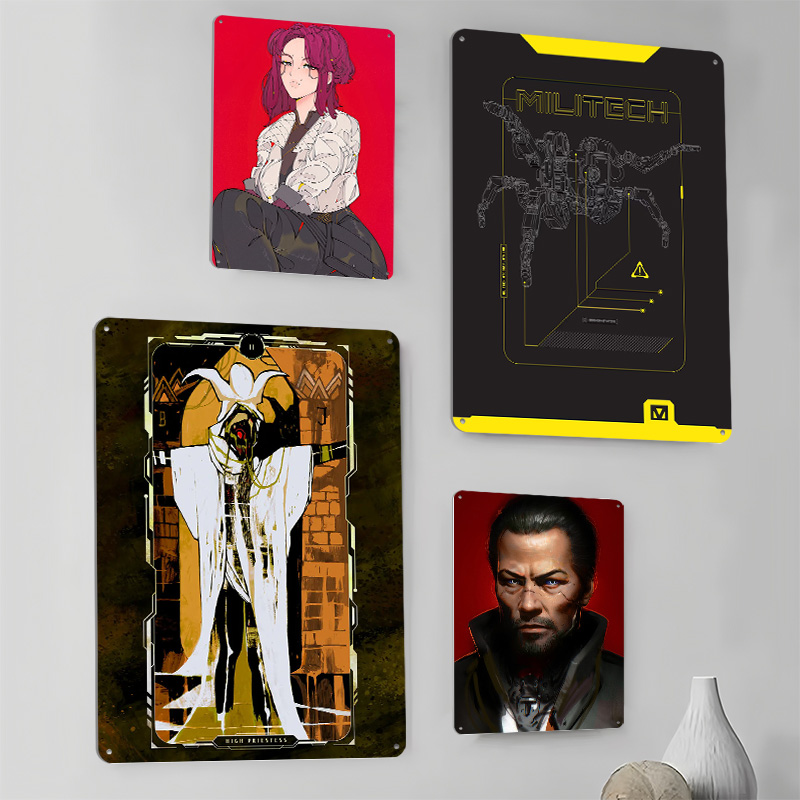 Cyberpunk Metal Posters Custom - Retro Gaming Desk のレビューと価格