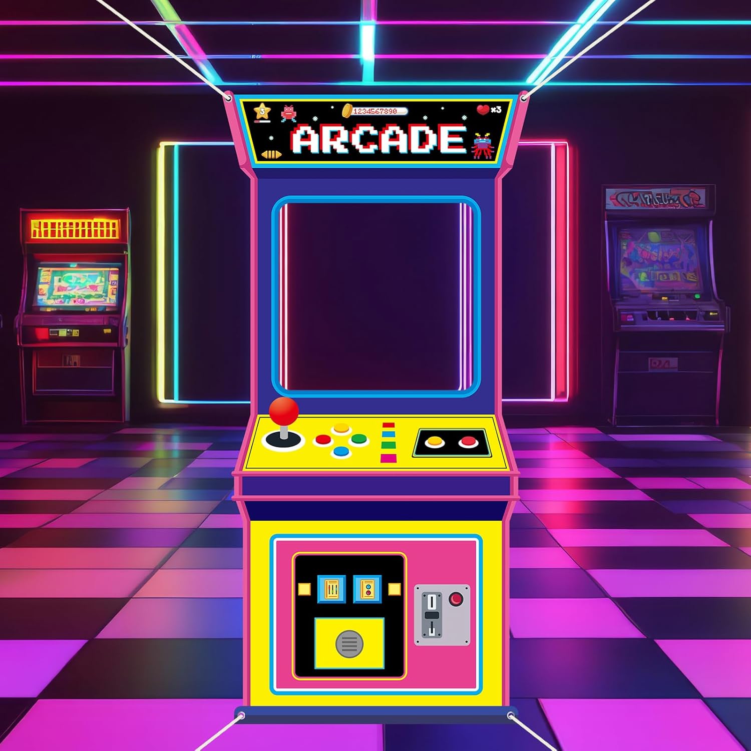 Fabric Arcade Game Photo Backg - Background Retro Gaming のレビューと価格