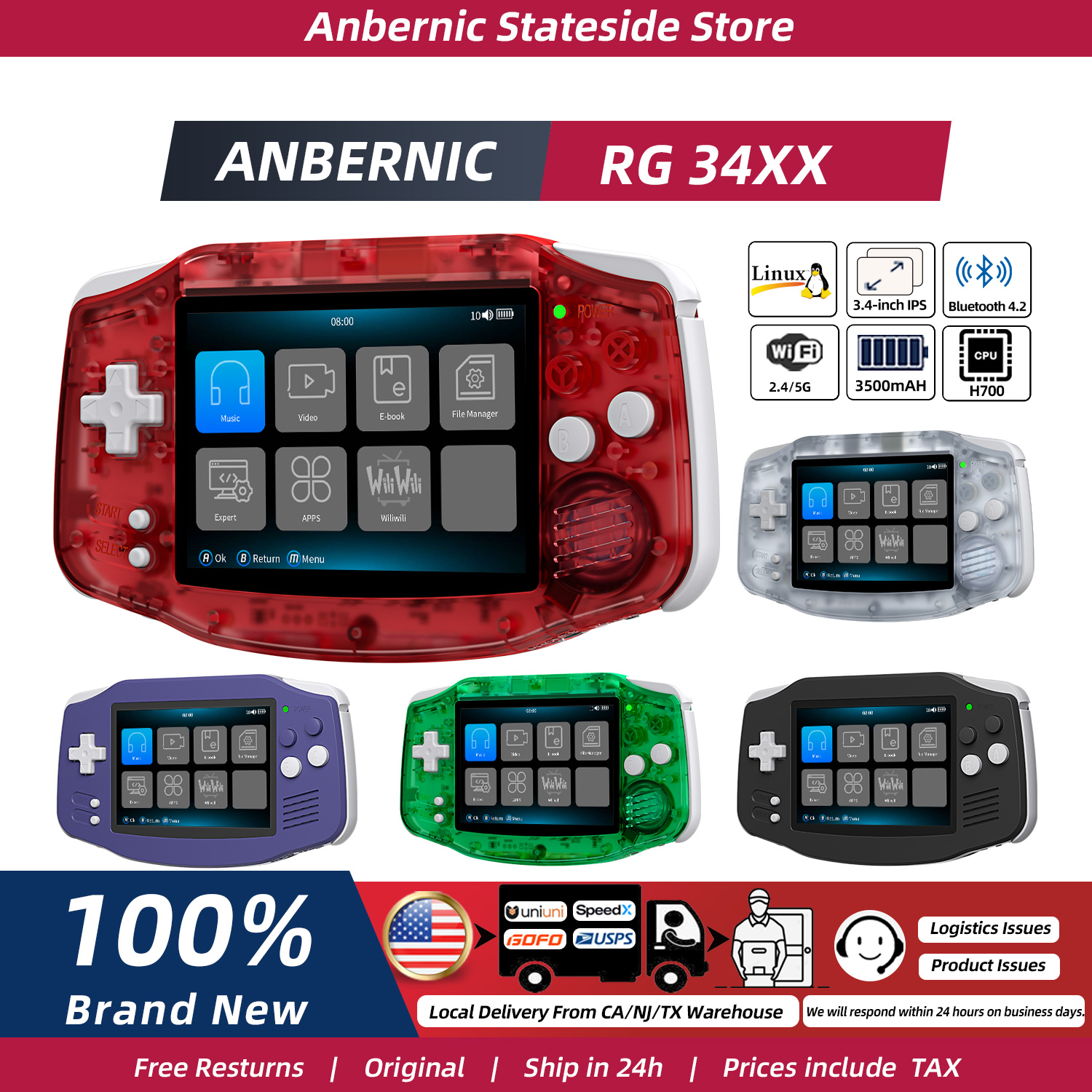 ANBERNIC RG34XX Retro Handheld - Retro Gaming Qss のレビューと価格