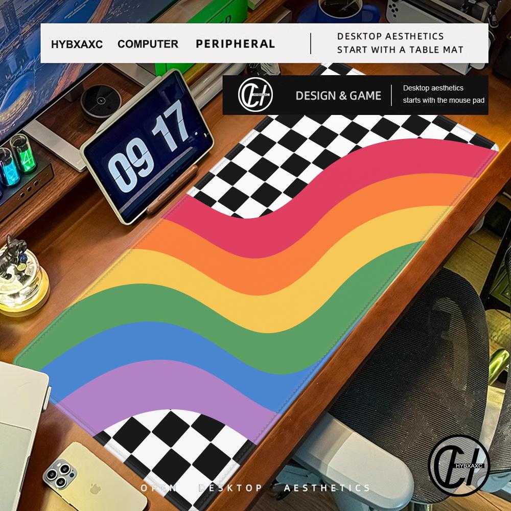 XL Checkered Rainbow Desk Mat  - Retro Gaming Xl のレビューと価格