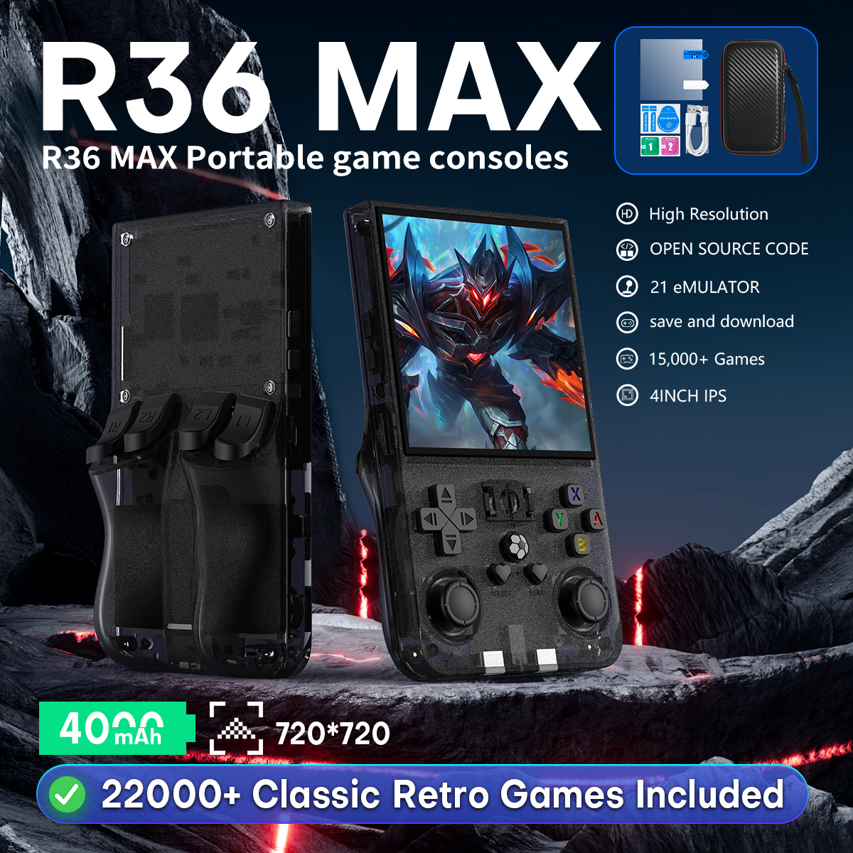 Open Source R36MAX Portable Vi - Retro Gaming Qss のレビューと価格