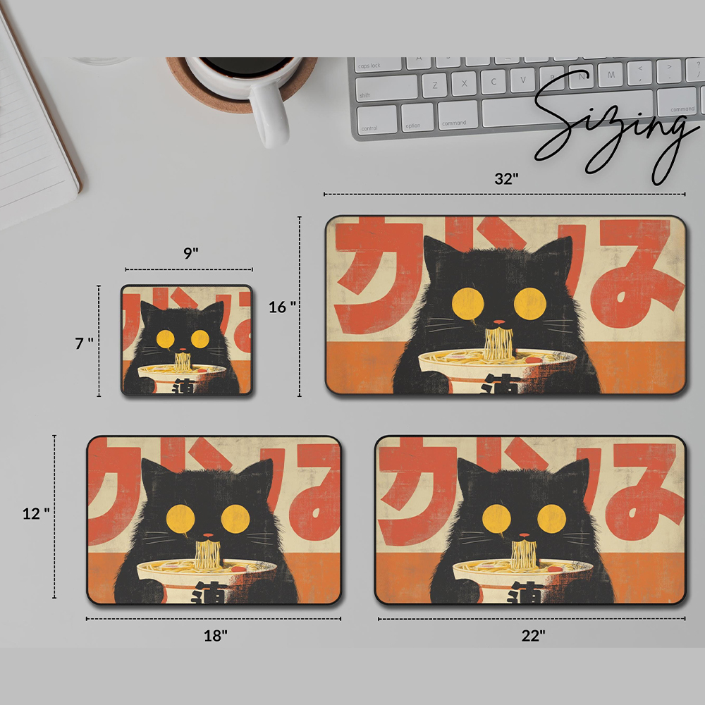 Kawaii Black Cat Ramen Mouse P - Retro Gaming Xl のレビューと価格