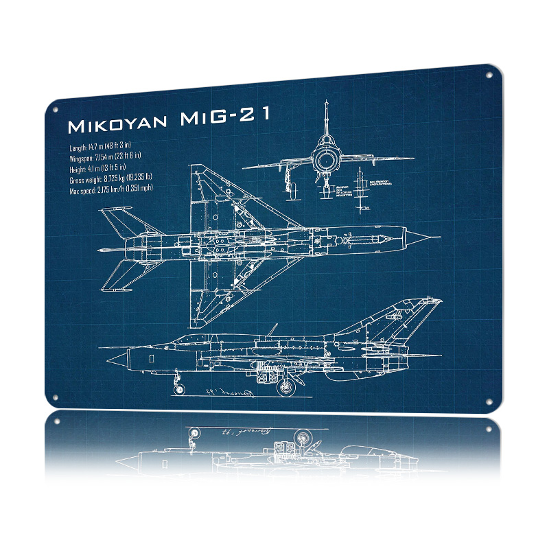 Mig 21 Aircraft Printed Poster - Retro Gaming Desk のレビューと価格