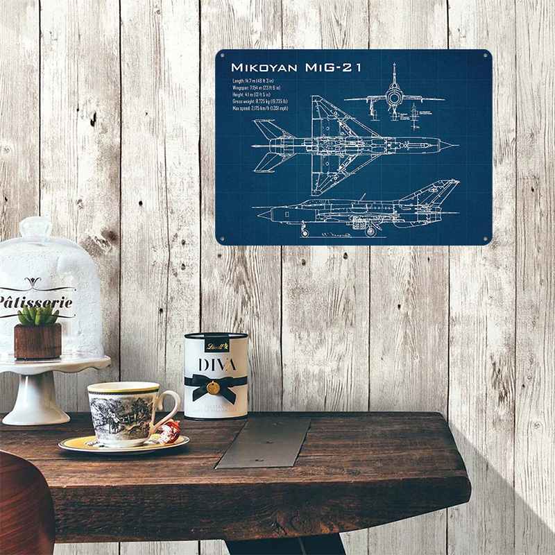Mig 21 Aircraft Printed Poster - Retro Gaming Desk のレビューと価格