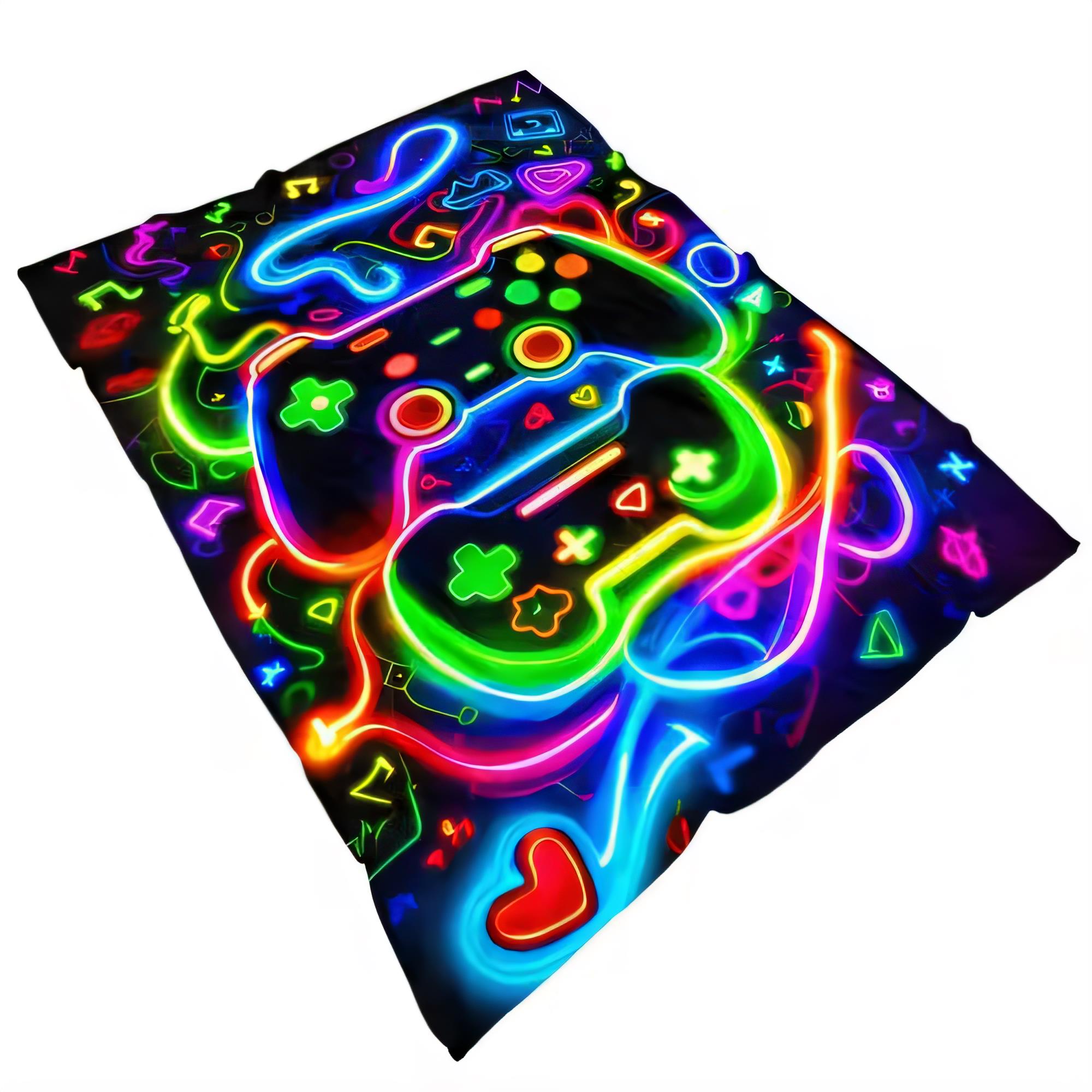 Vibrant Neon Gaming Blanket So - Background Retro Gaming のレビューと価格