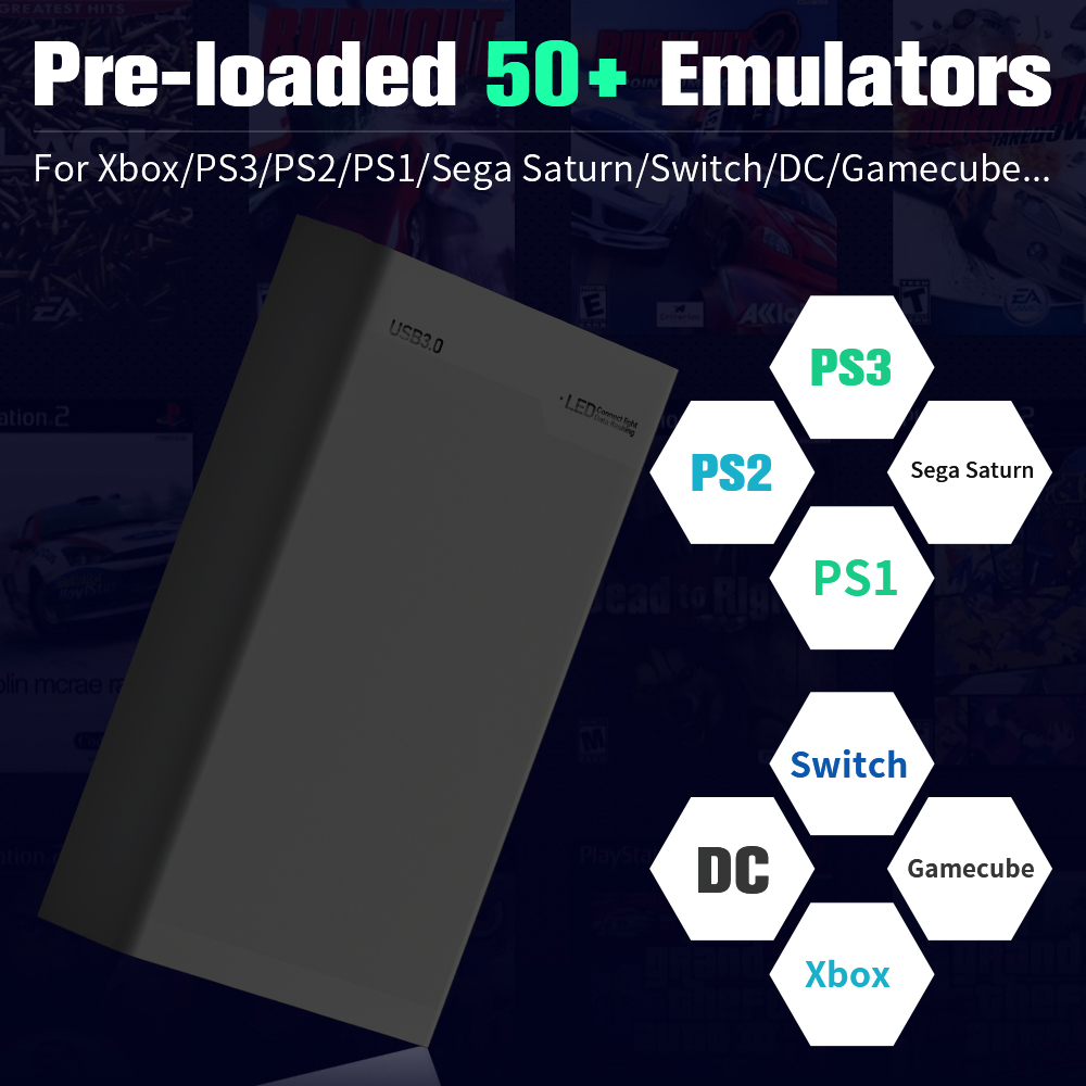 500G Game Hard Drive With 3800 - Retro Gaming Emulator Console のレビューと価格