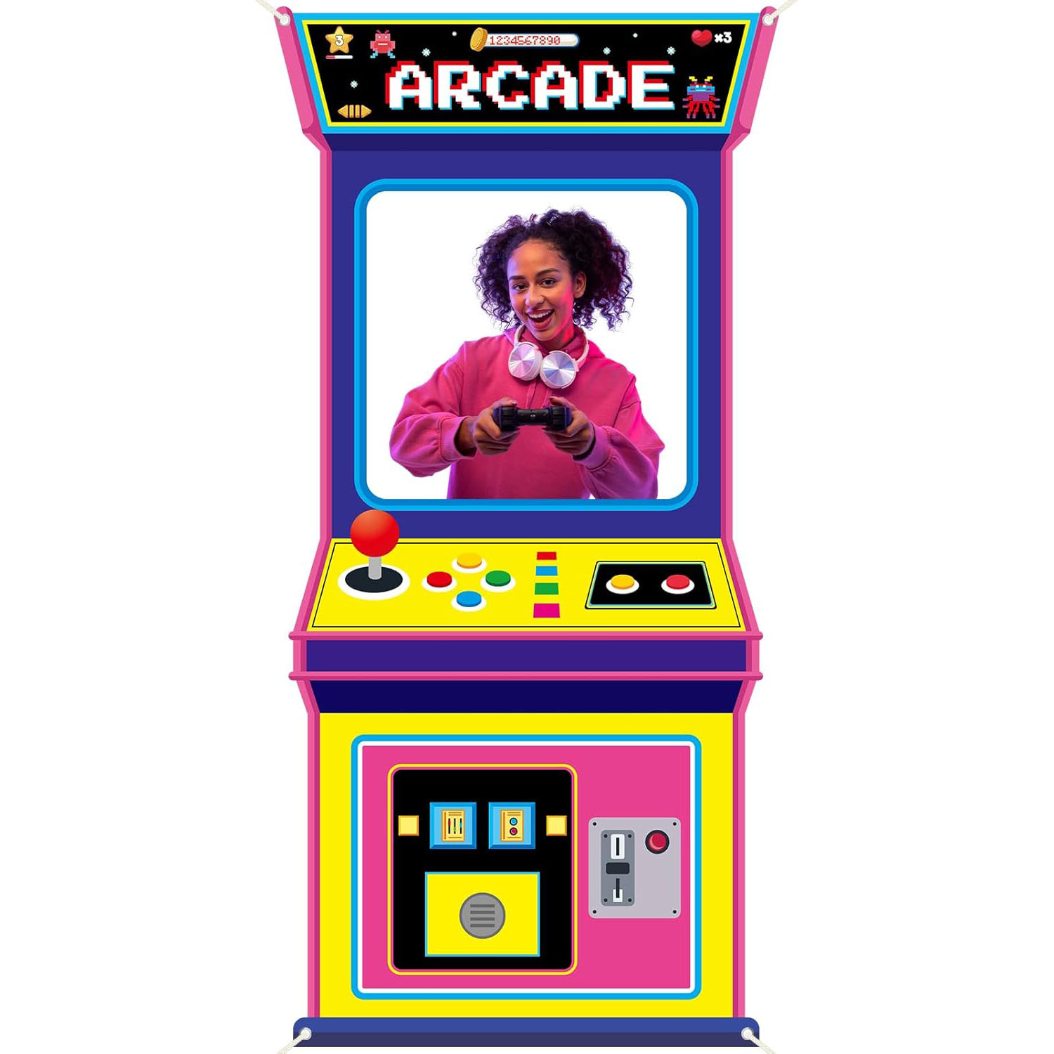 Fabric Arcade Game Photo Backg - Background Retro Gaming のレビューと価格