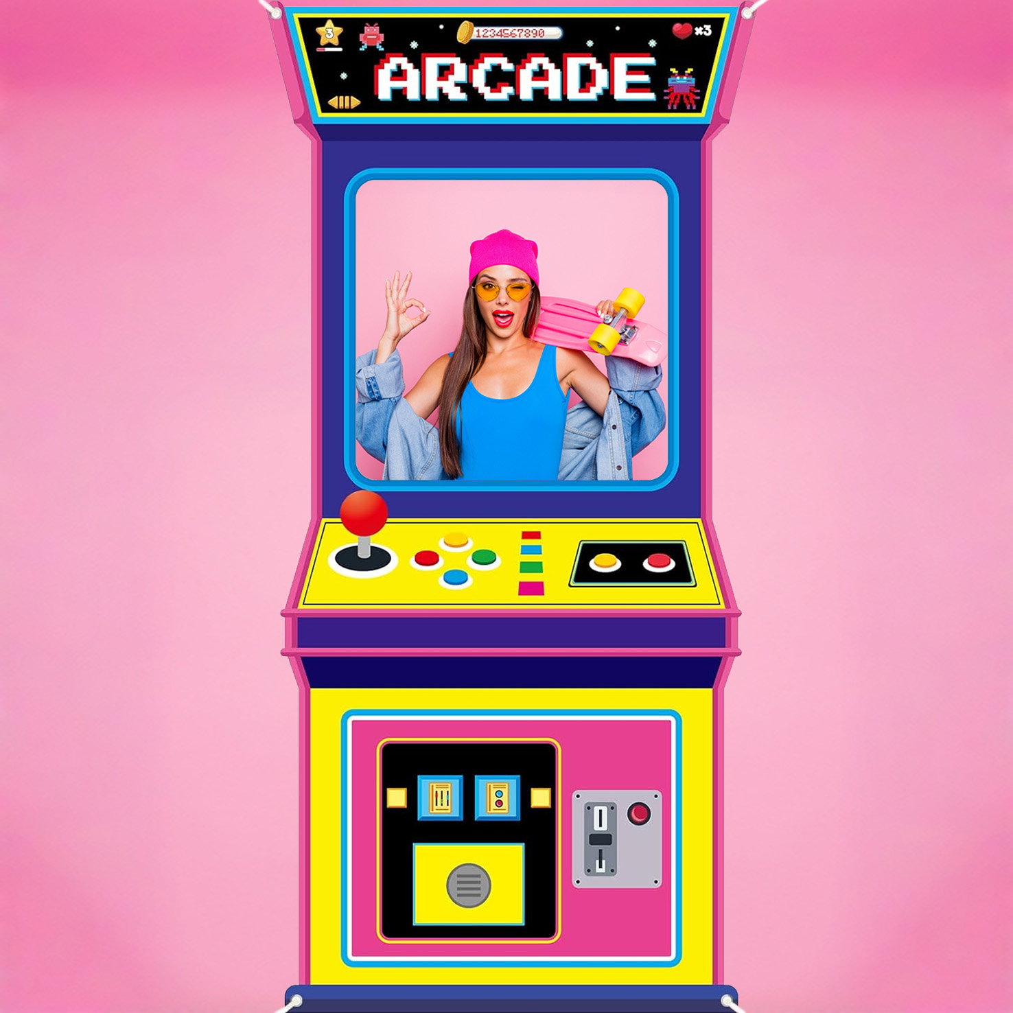 Fabric Arcade Game Photo Backg - Background Retro Gaming のレビューと価格
