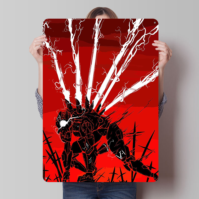 Mech With Lightning on Red Bac - Background Retro Gaming のレビューと価格