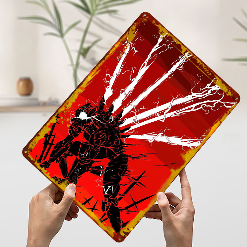Mech With Lightning on Red Bac - Background Retro Gaming のレビューと価格