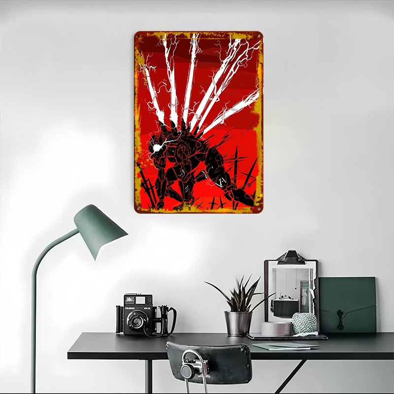 Mech With Lightning on Red Bac - Background Retro Gaming のレビューと価格