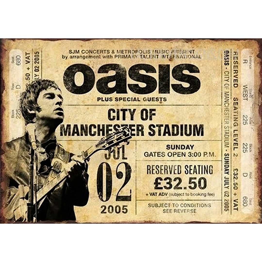 Oasis Band Metal Plaque Tin Wa - Retro Gaming Cafe のレビューと価格